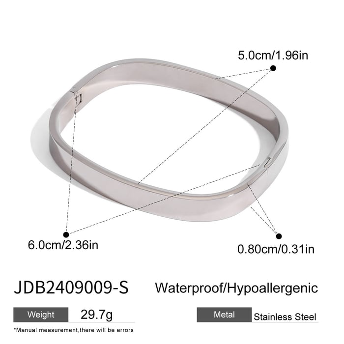 1 Stück Simple Series Klassische geometrische Edelstahl 18 Karat vergoldete Damen Armreifen